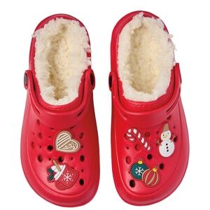 Lily & Dan Girls Boys Christmas Holiday Red Clogs Slip On Shoes Sizes 13/1 & 2/3